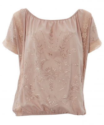 Camille Emb Top Oyster -