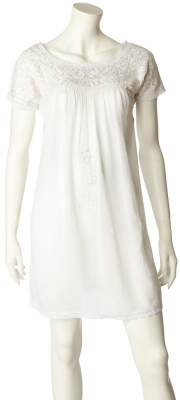Nellie Emb Dress White -