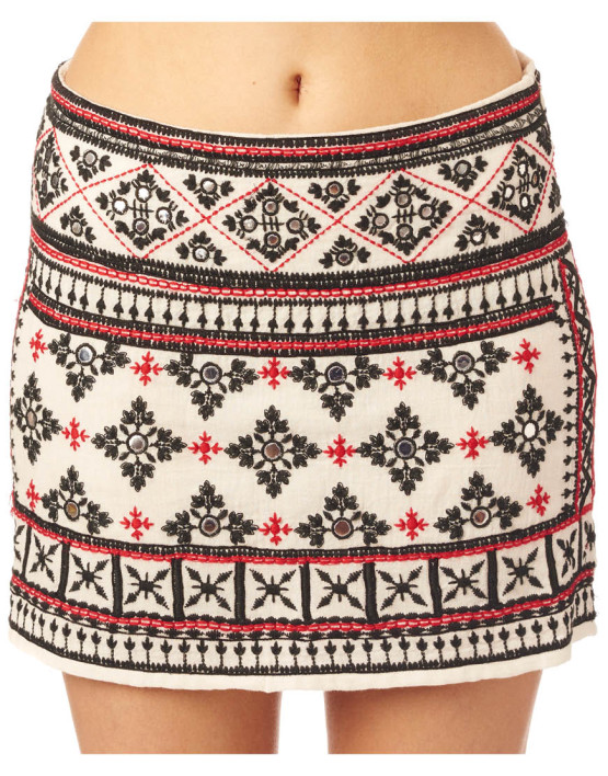 ayla skirt ecru red ayla skirt ecru red