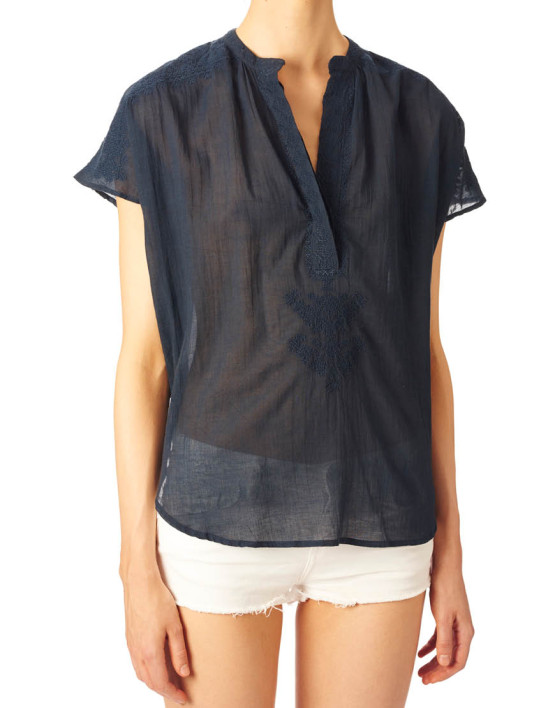 bruna emb top navy bruna emb top navy