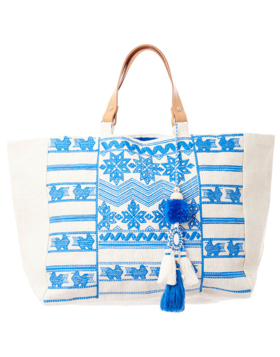 leila bag ivory blue leila bag ivory blue