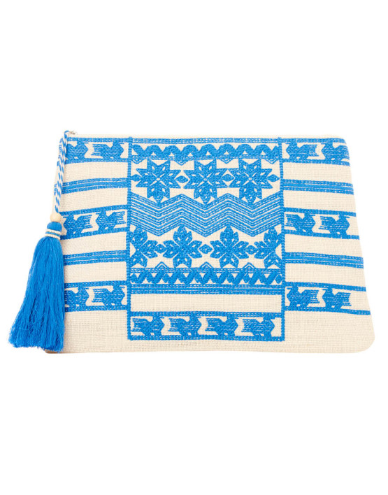 leila purse ivory.blue leila purse ivory.blue